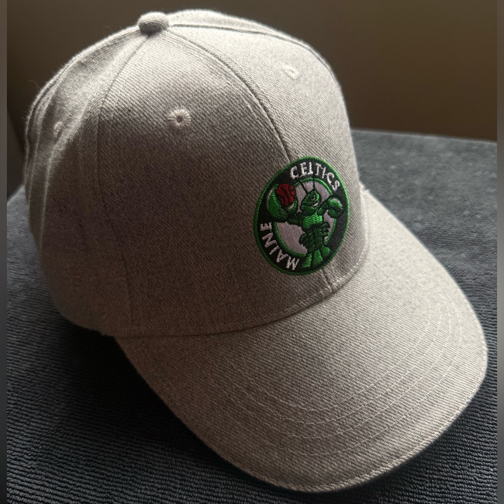 Maine Boston Celtics NBA Gray Cap Basketball Unique Lobster Logo TD Bank
